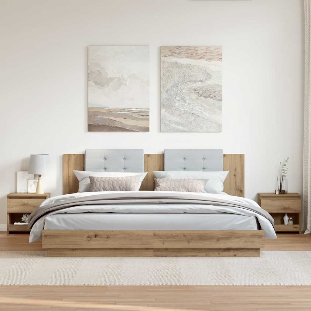 Tables de chevet 2 pcs chêne artisanal 40x30x39 cm