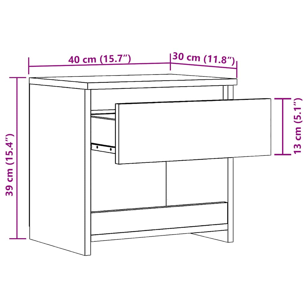 Tables de chevet 2 pcs chêne artisanal 40x30x39 cm - XIOS