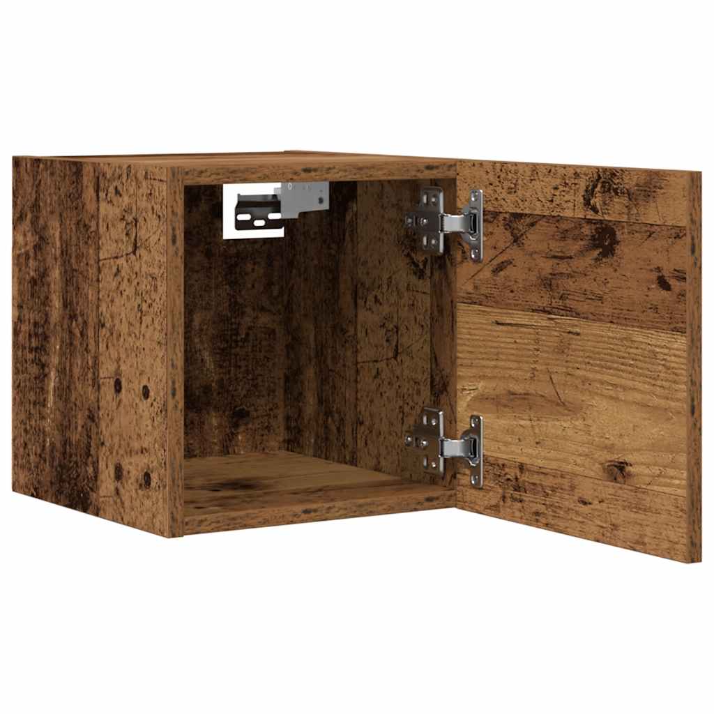 Meuble TV mural 2 pcs vieux bois 30,5x30x30 cm - XIOS