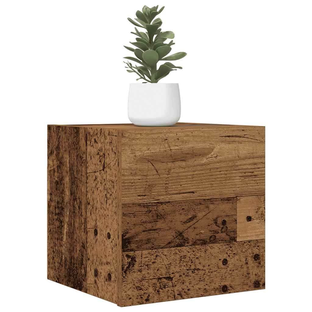 Meuble TV mural 2 pcs vieux bois 30,5x30x30 cm - XIOS