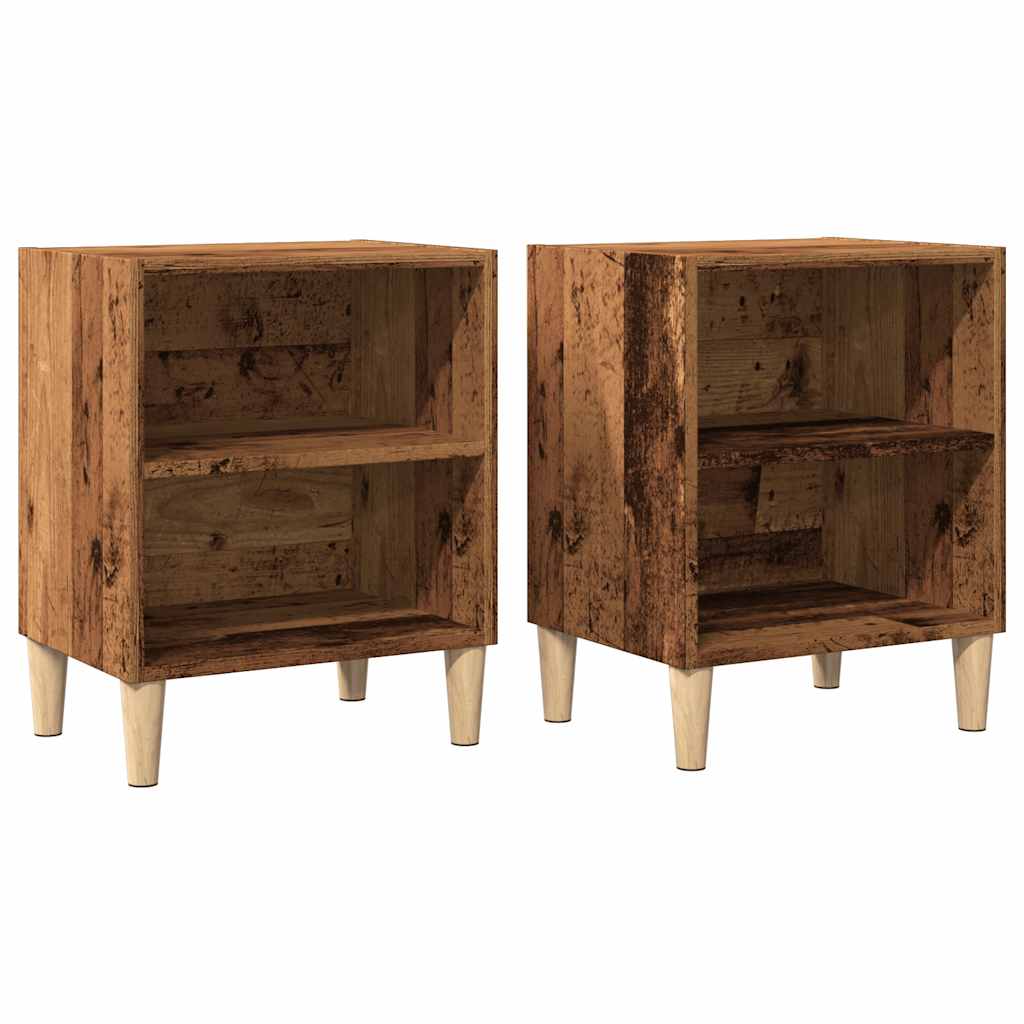 Tables de chevet 2 pcs vieux bois 40x30x50 cm bois d’ingénierie - XIOS