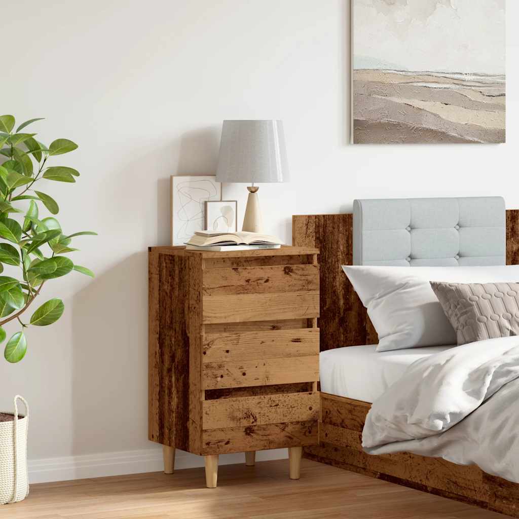 Table de chevet vieux bois 40x35x69 cm bois d’ingénierie - XIOS