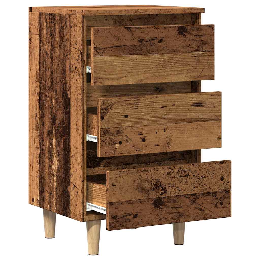 Table de chevet vieux bois 40x35x69 cm bois d’ingénierie - XIOS