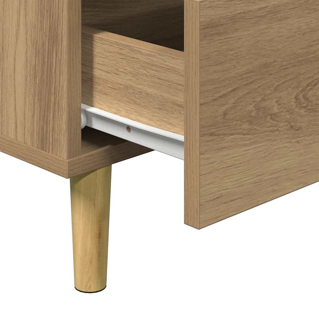 Table de chevet chêne artisanal 40x35x69 cm bois d’ingénierie
