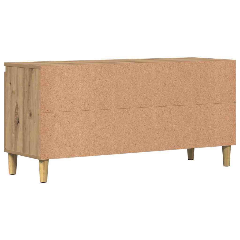 Meuble TV chêne artisanal 102x35x50 cm bois d'ingénierie