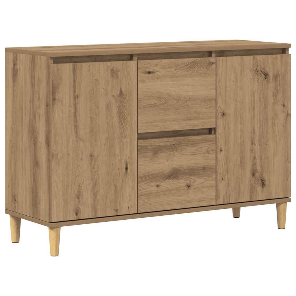 Buffet chêne artisanal 102x35x70 cm bois d'ingénierie - XIOS