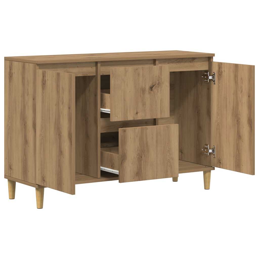 Buffet chêne artisanal 102x35x70 cm bois d'ingénierie - XIOS