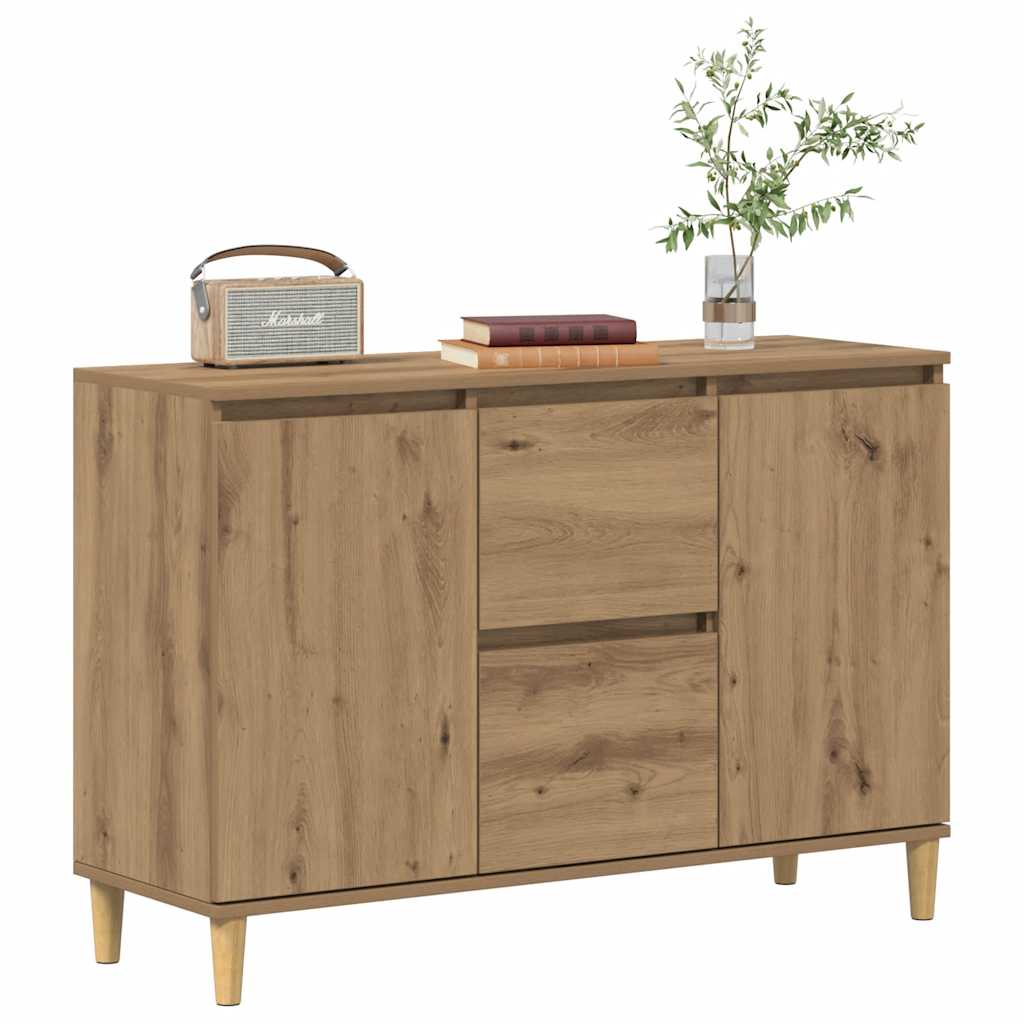 Buffet chêne artisanal 102x35x70 cm bois d'ingénierie - XIOS