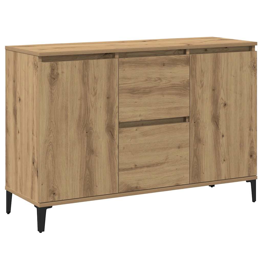Buffet chêne artisanal 102x35x70 cm bois d'ingénierie - XIOS