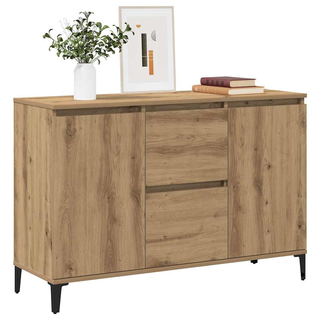 Buffet chêne artisanal 102x35x70 cm bois d'ingénierie - XIOS