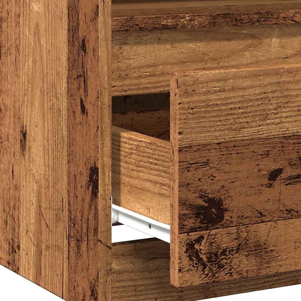 Table de chevet 2 pcs vieux bois 40x40x50 cm bois d’ingénierie - XIOS