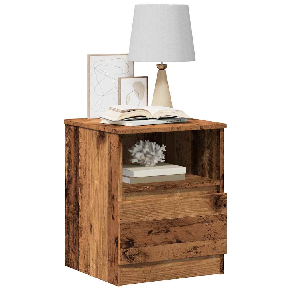 Table de chevet 2 pcs vieux bois 40x40x50 cm bois d’ingénierie - XIOS