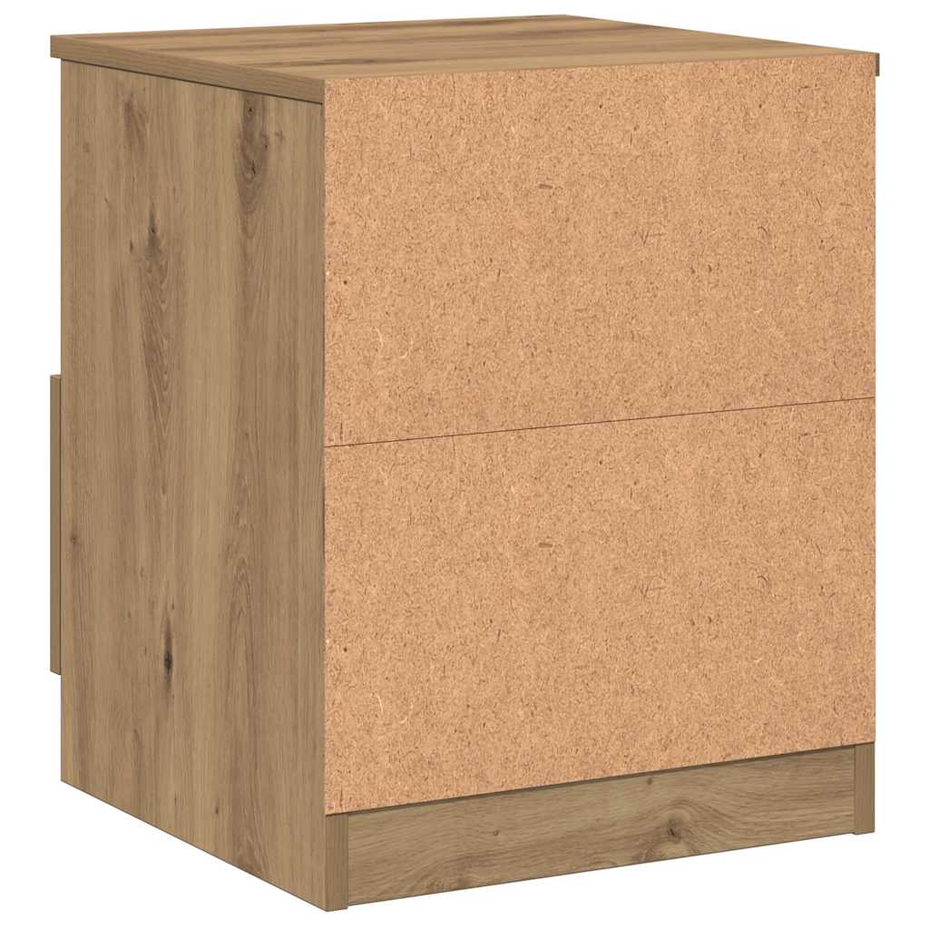 Table de chevet chêne artisanal 40x40x50 cm bois d’ingénierie