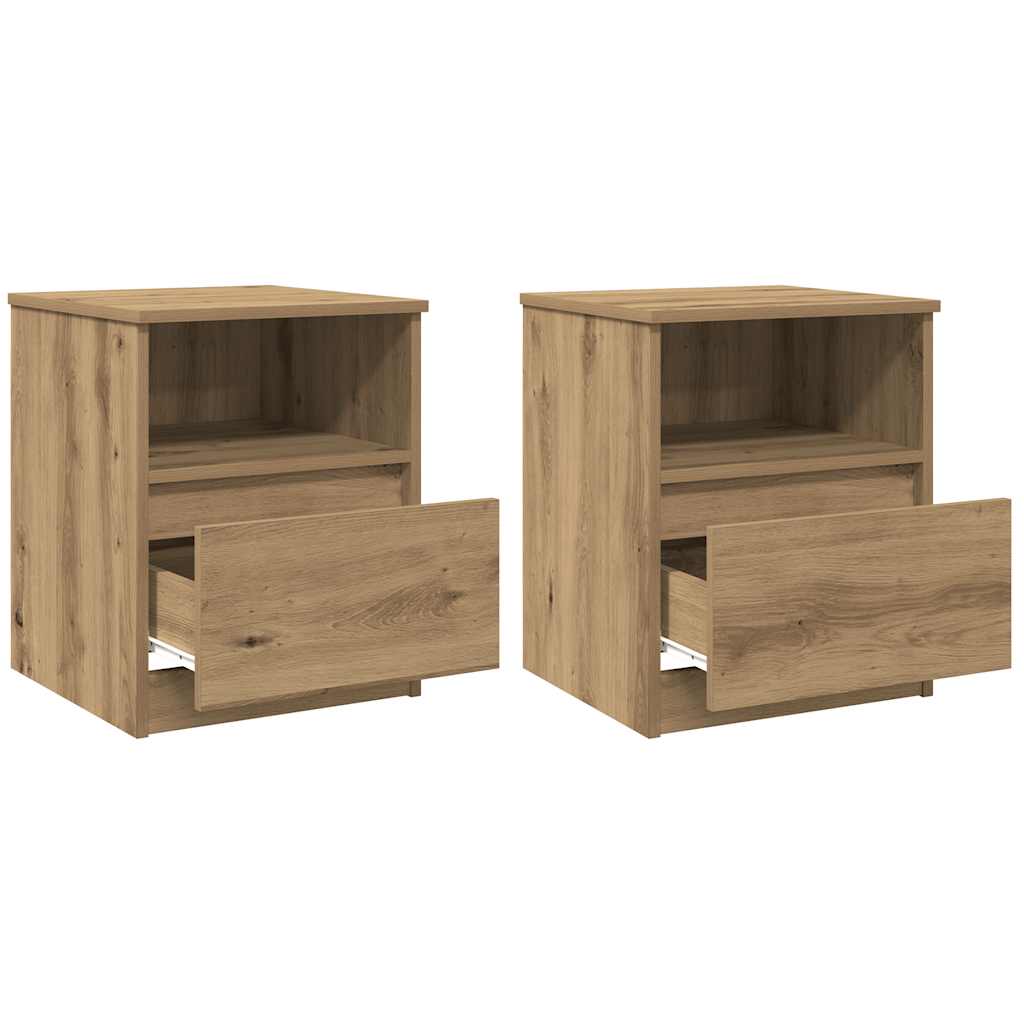 Tables chevet 2 pcs chêne artisanal 40x40x50 cm bois ingénierie - XIOS