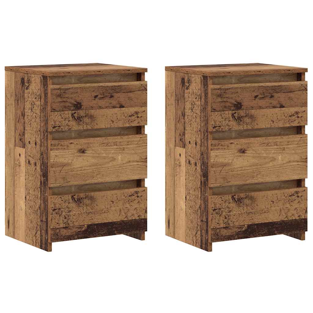 Tables de chevet 2 pcs vieux bois 40x35x62,5 cm bois ingénierie - XIOS