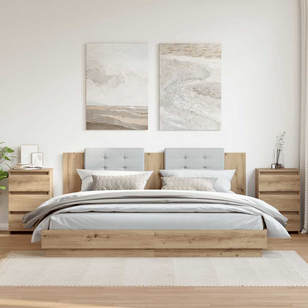 Tables de chevet 2 pcs chêne artisanal bois d'ingénierie - XIOS