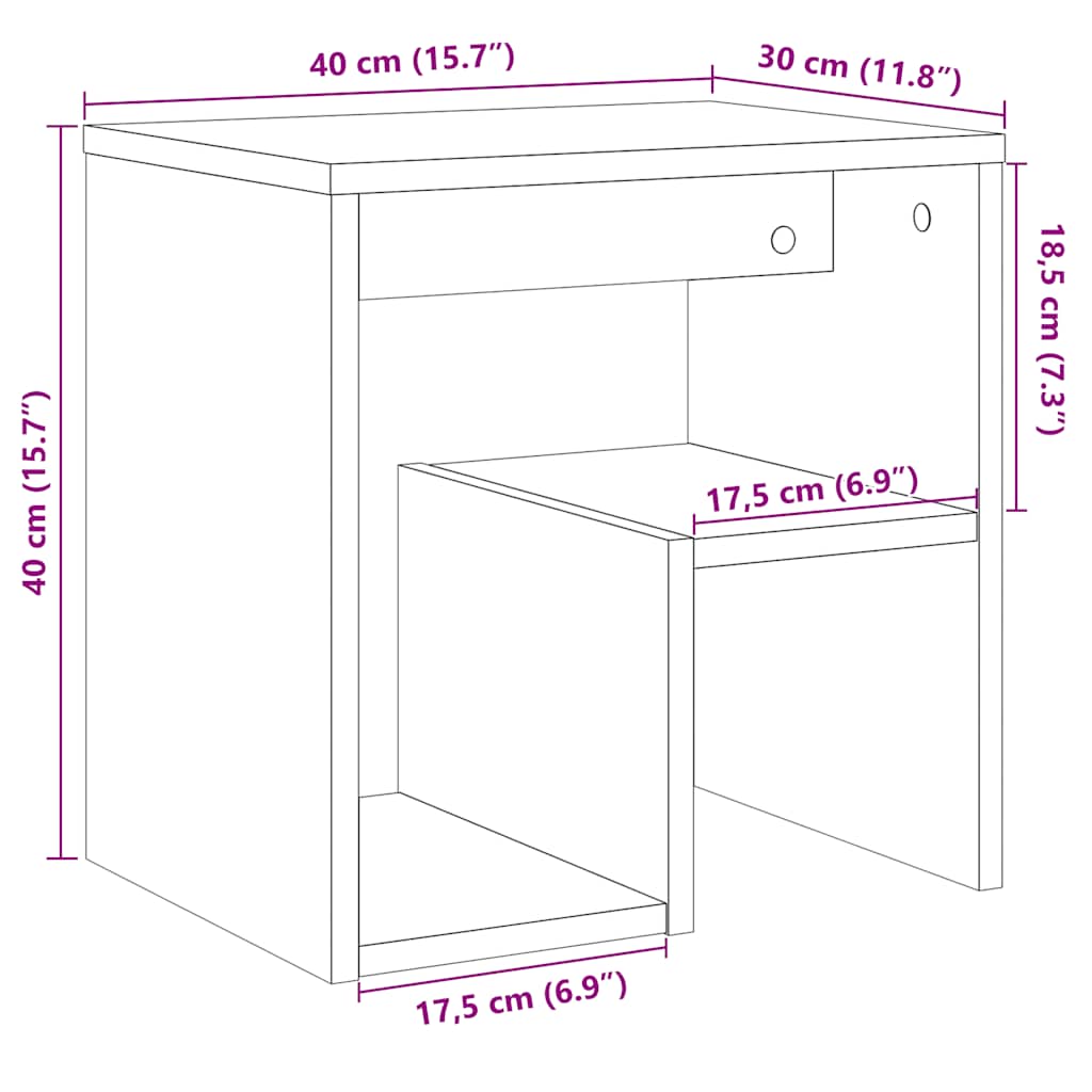 Tables de chevet 2 pcs vieux bois 40x30x40 cm bois d'ingénierie - XIOS