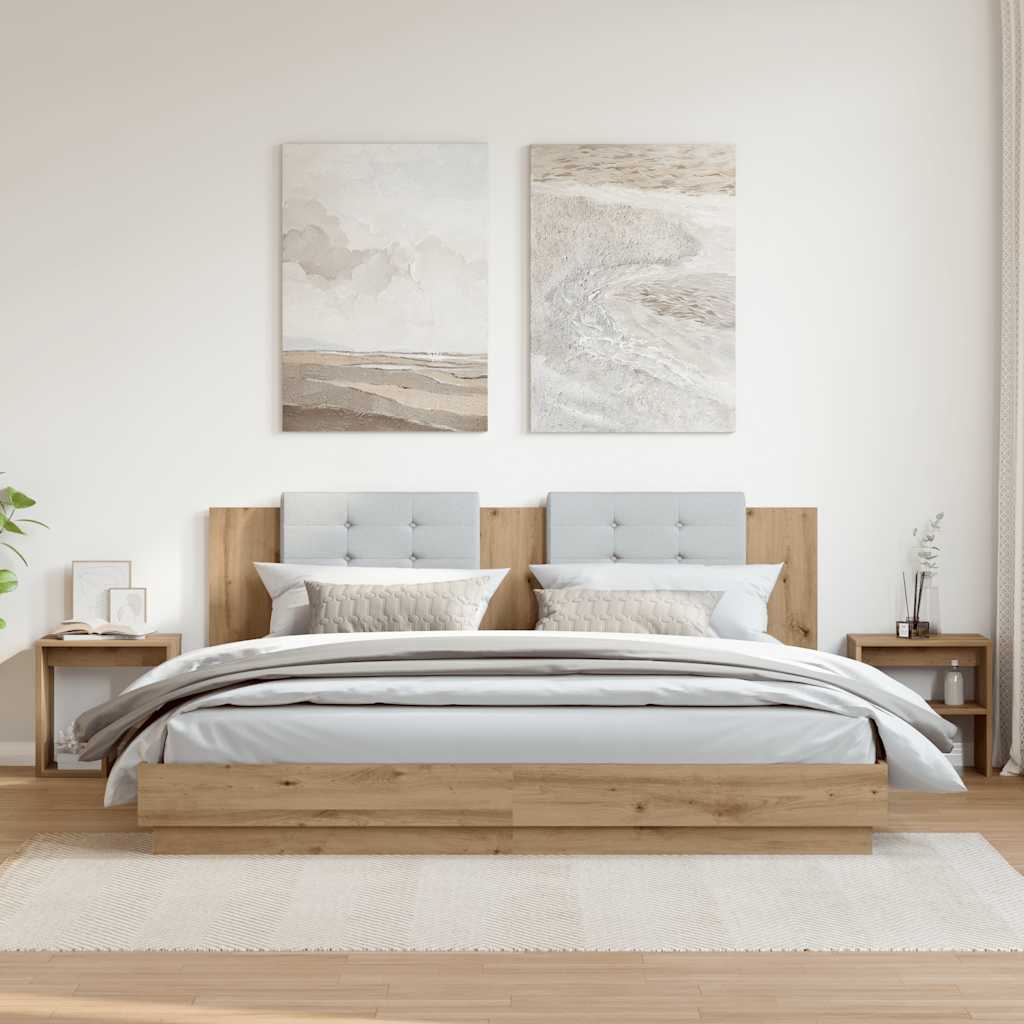 Tables de chevet 2 pcs chêne artisanal bois d'ingénierie - XIOS