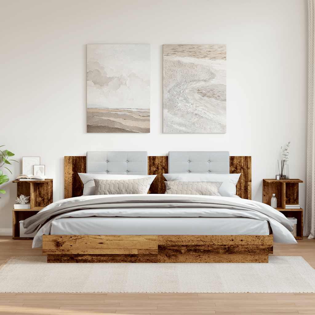 Tables de chevet 2 pcs vieux bois 35x35x55 cm bois d'ingénierie - XIOS