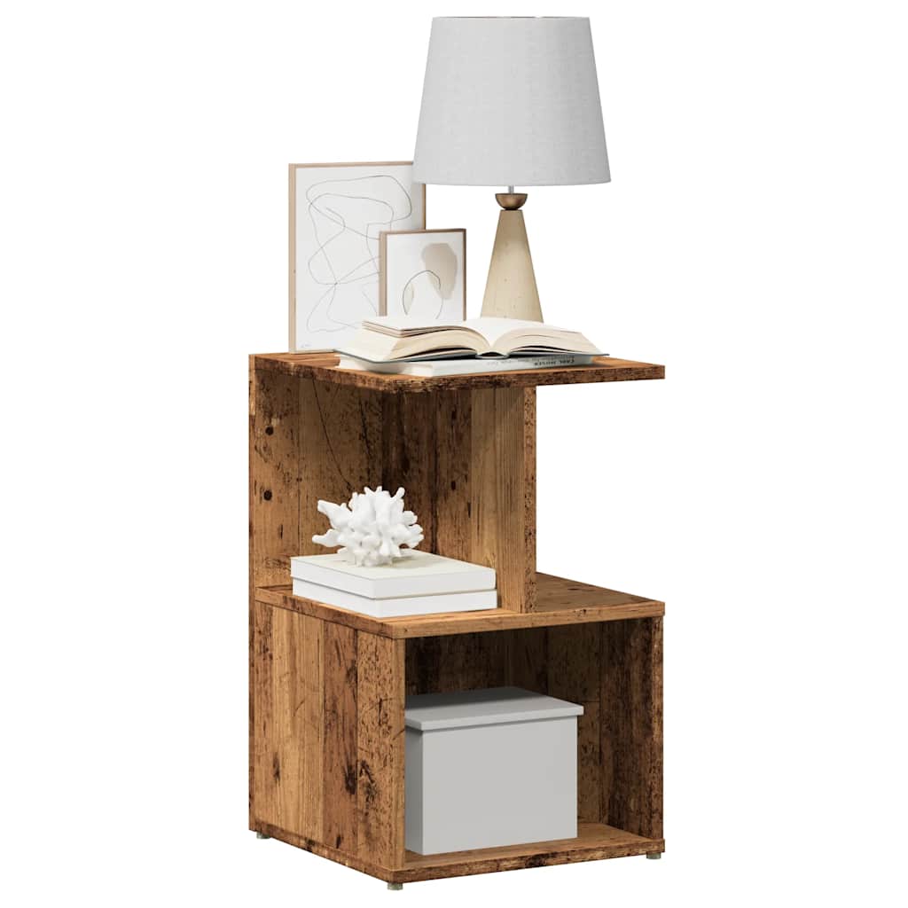 Tables de chevet 2 pcs vieux bois 35x35x55 cm bois d'ingénierie - XIOS