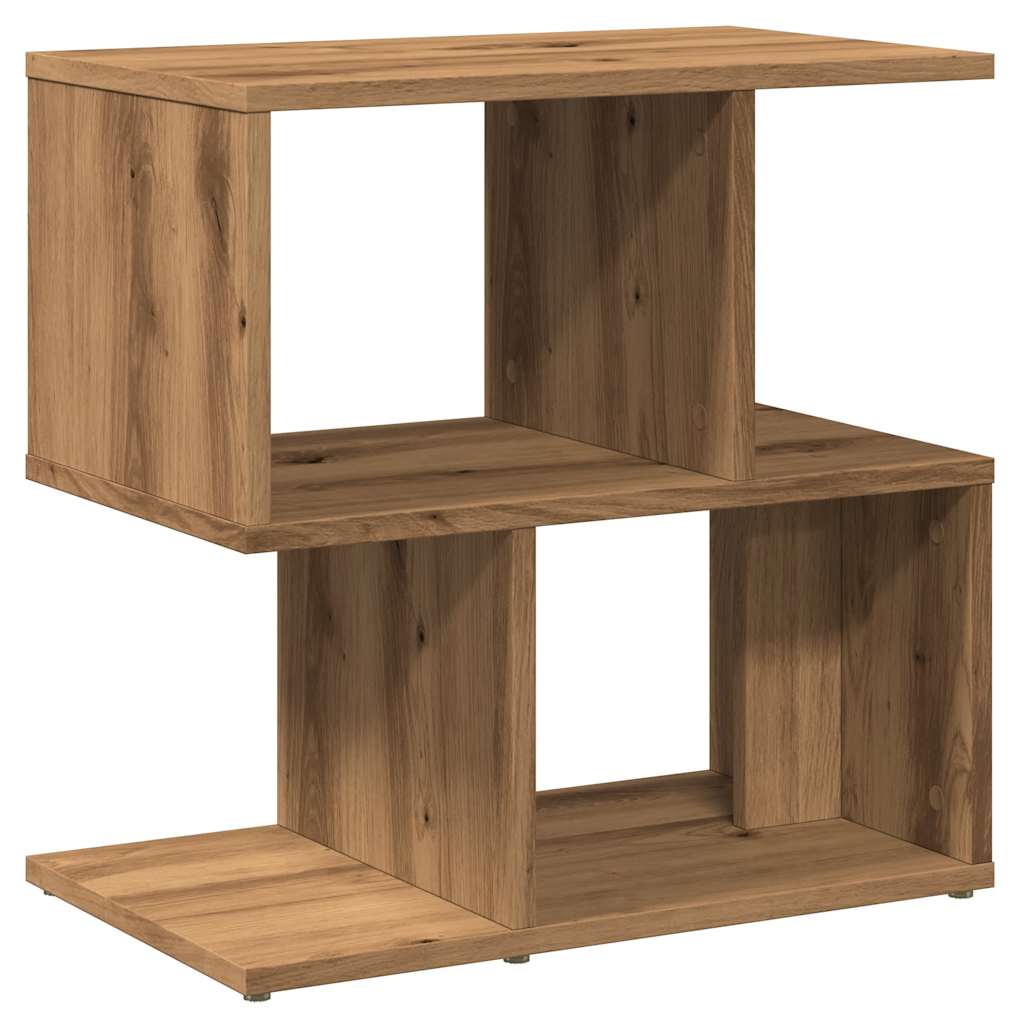 Table de chevet chêne artisanal 50x30x51,5 cm bois d'ingénierie - XIOS