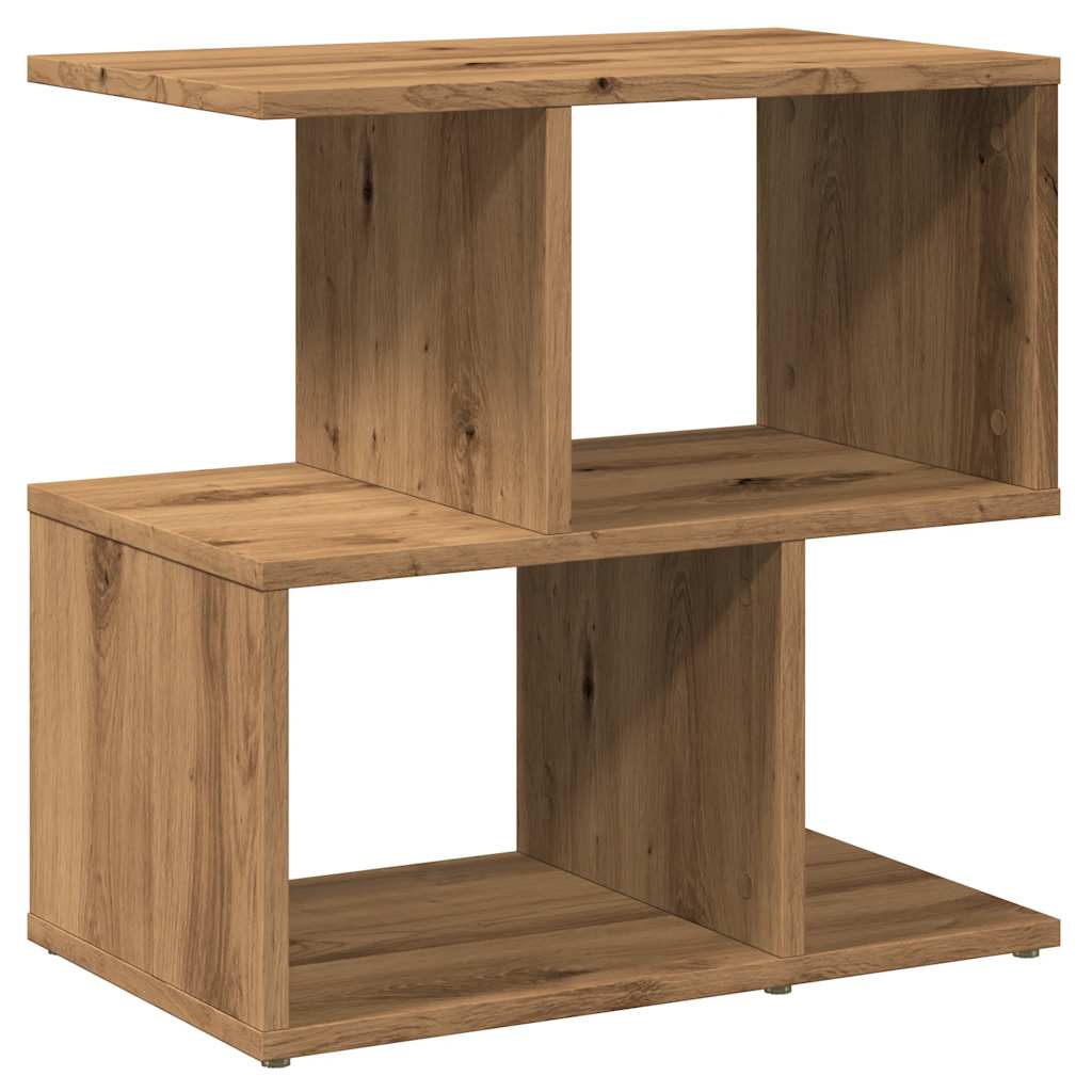Table de chevet chêne artisanal 50x30x51,5 cm bois d'ingénierie - XIOS