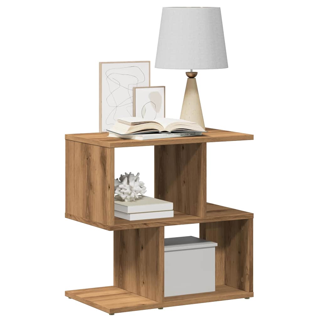 Table de chevet chêne artisanal 50x30x51,5 cm bois d'ingénierie - XIOS