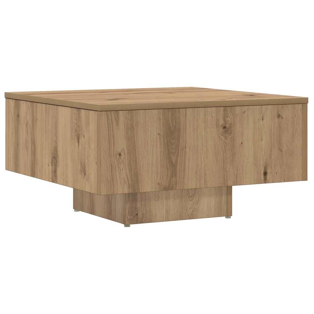 Table basse chêne artisanal 60x60x31,5 cm bois d'ingénierie - XIOS