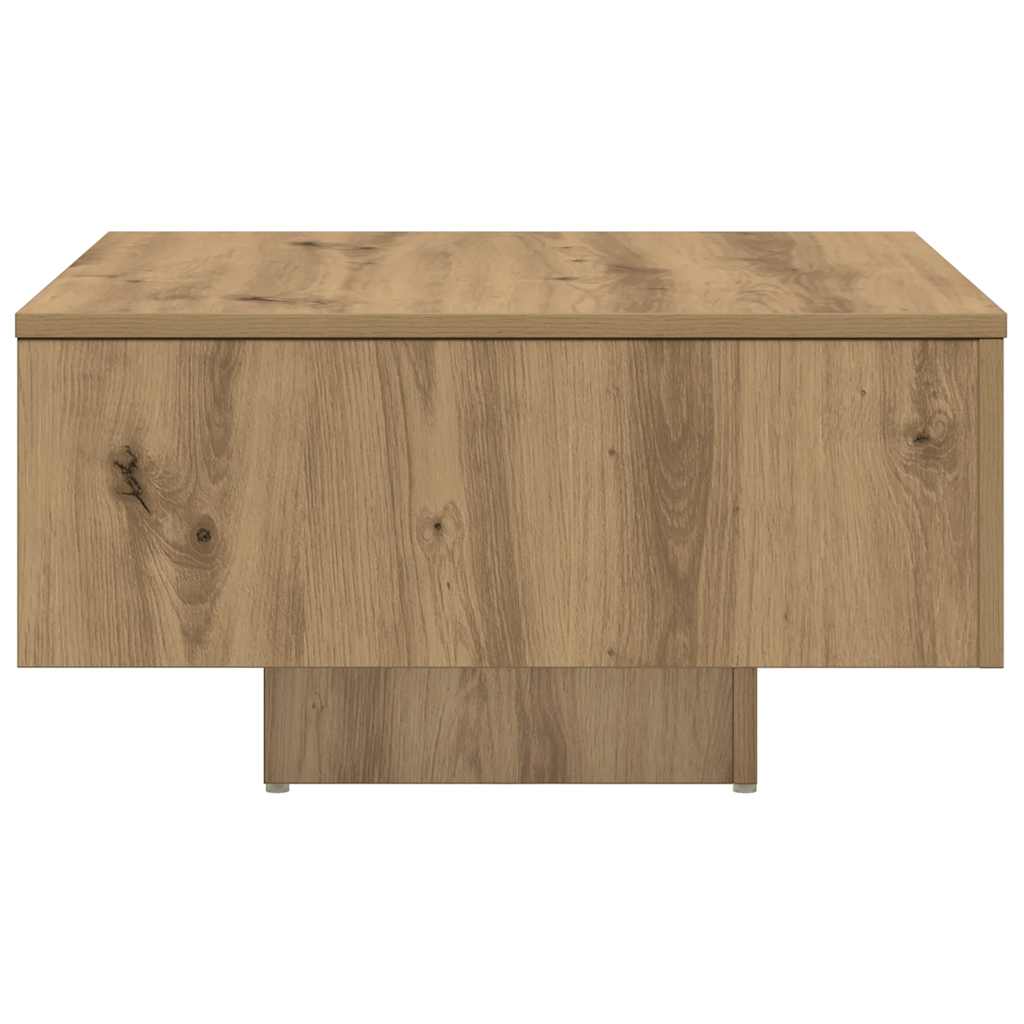 Table basse chêne artisanal 60x60x31,5 cm bois d'ingénierie - XIOS