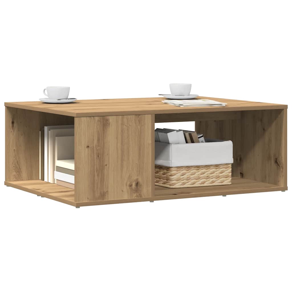 Table basse chêne artisanal 90x67x33 cm bois d'ingénierie - XIOS