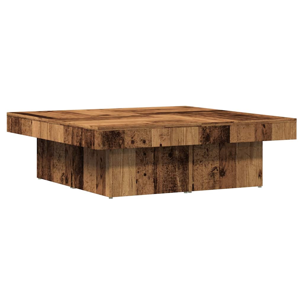 Table basse vieux bois 90x90x28 cm bois d'ingénierie - XIOS