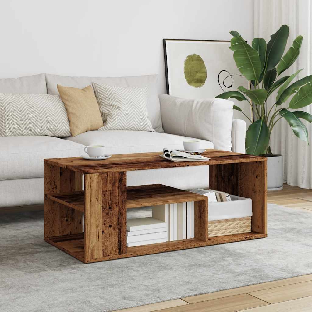 Table d'appoint vieux bois 100x50x40 cm bois d'ingénierie - XIOS