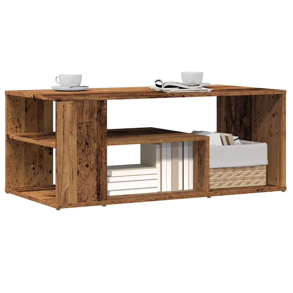 Table d'appoint vieux bois 100x50x40 cm bois d'ingénierie - XIOS