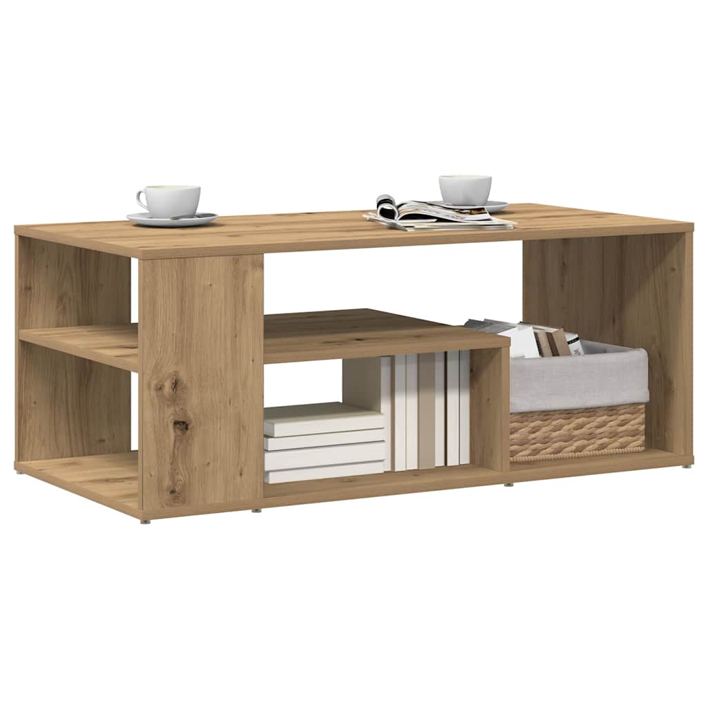 Table d'appoint chêne artisanal 100x50x40 cm bois d'ingénierie - XIOS