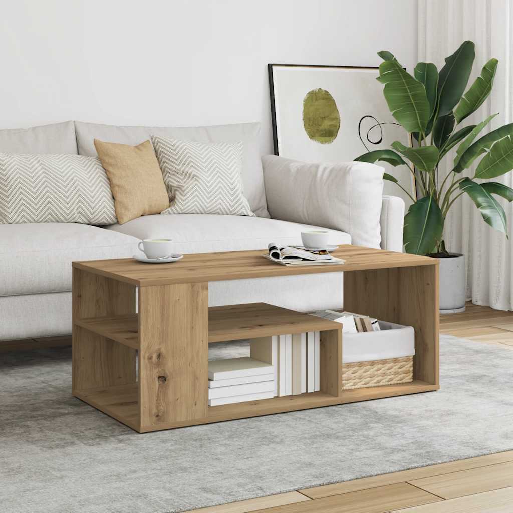 Table d'appoint chêne artisanal 100x50x40 cm bois d'ingénierie - XIOS