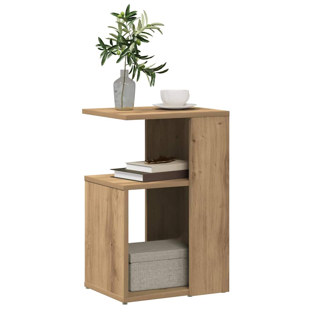 Table d'appoint chêne artisanal 36x30x56 cm bois d'ingénierie - XIOS