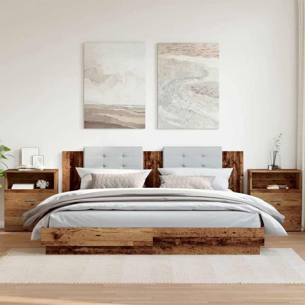 Tables de chevet 2 pcs vieux bois 50x32x60 cm bois d'ingénierie - XIOS