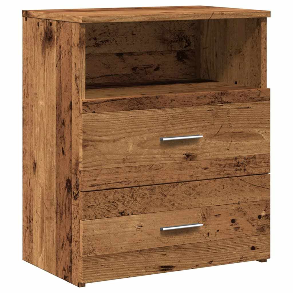 Tables de chevet 2 pcs vieux bois 50x32x60 cm bois d'ingénierie - XIOS