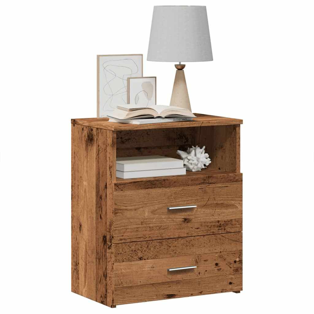 Tables de chevet 2 pcs vieux bois 50x32x60 cm bois d'ingénierie - XIOS