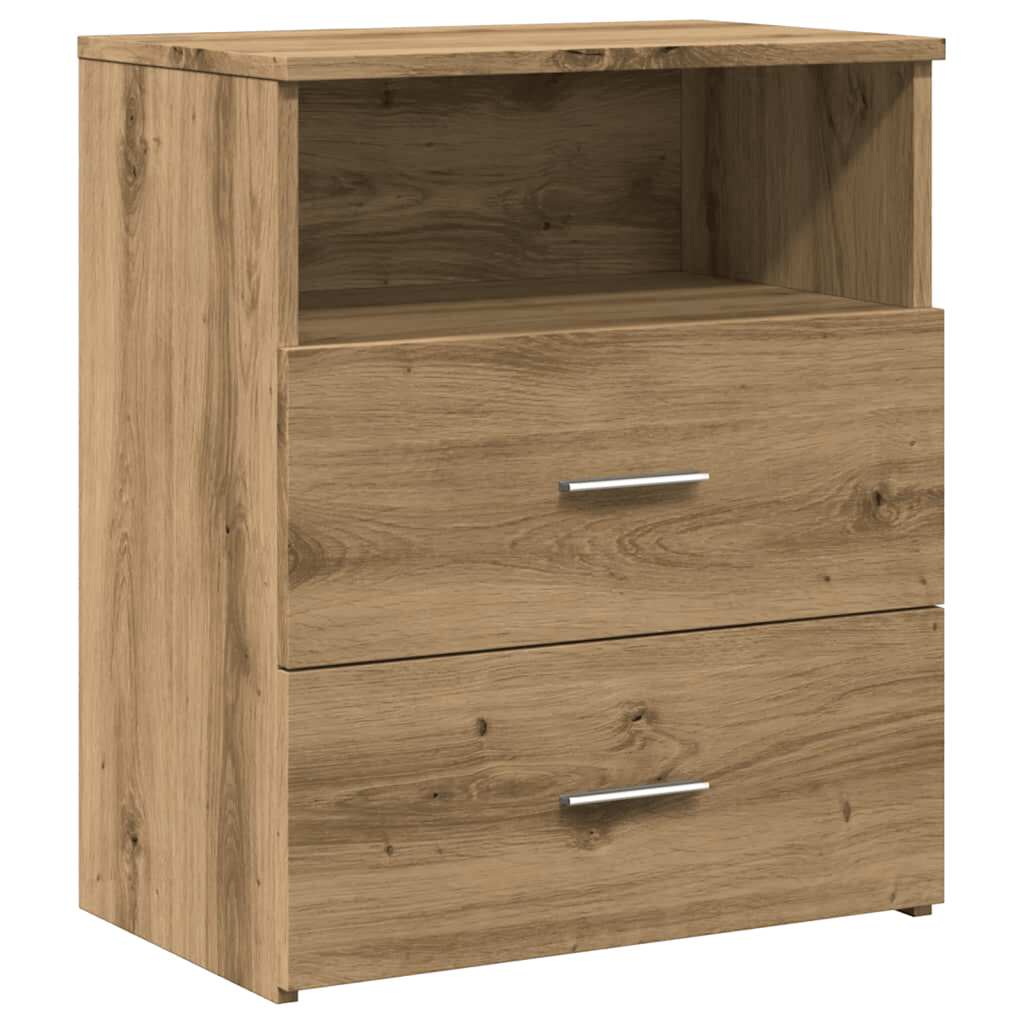 Table de chevet chêne artisanal 50x32x60 cm bois d'ingénierie - XIOS