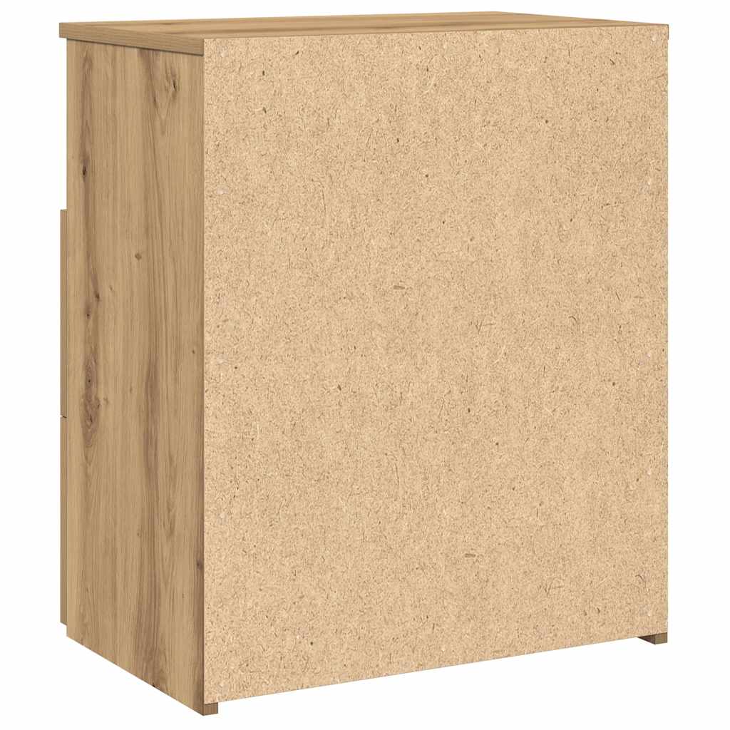 Table de chevet chêne artisanal 50x32x60 cm bois d'ingénierie - XIOS
