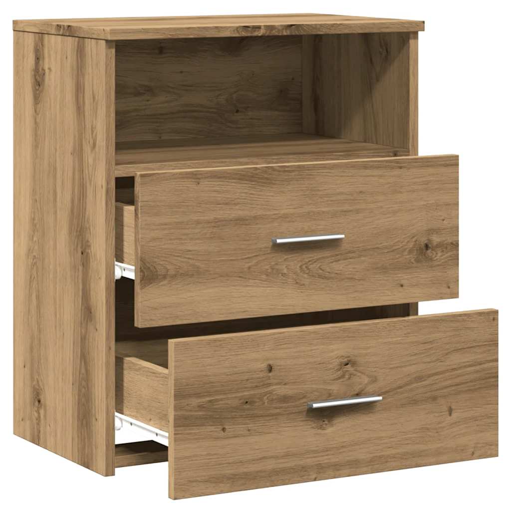 Table de chevet chêne artisanal 50x32x60 cm bois d'ingénierie - XIOS