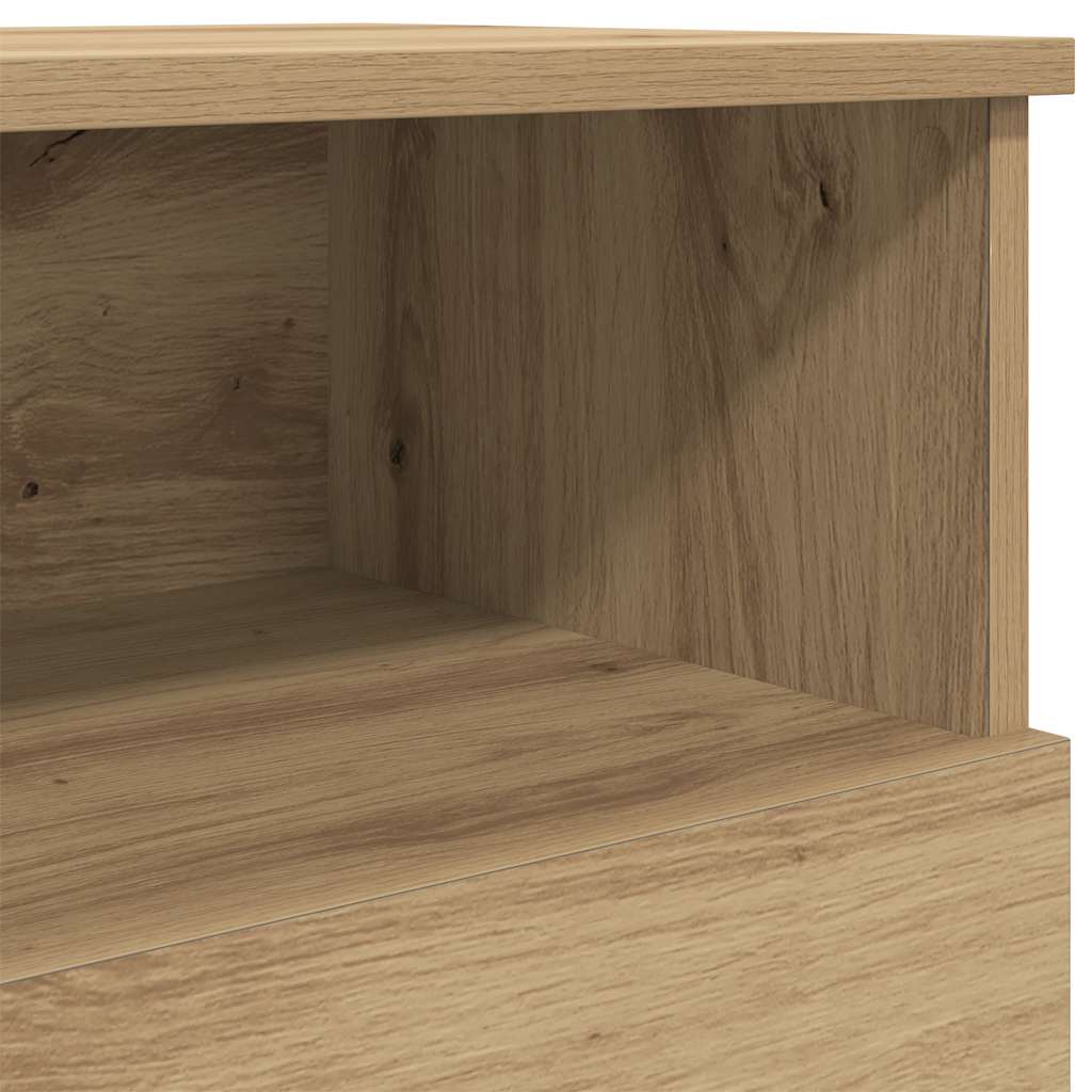 Table de chevet chêne artisanal 50x32x60 cm bois d'ingénierie - XIOS