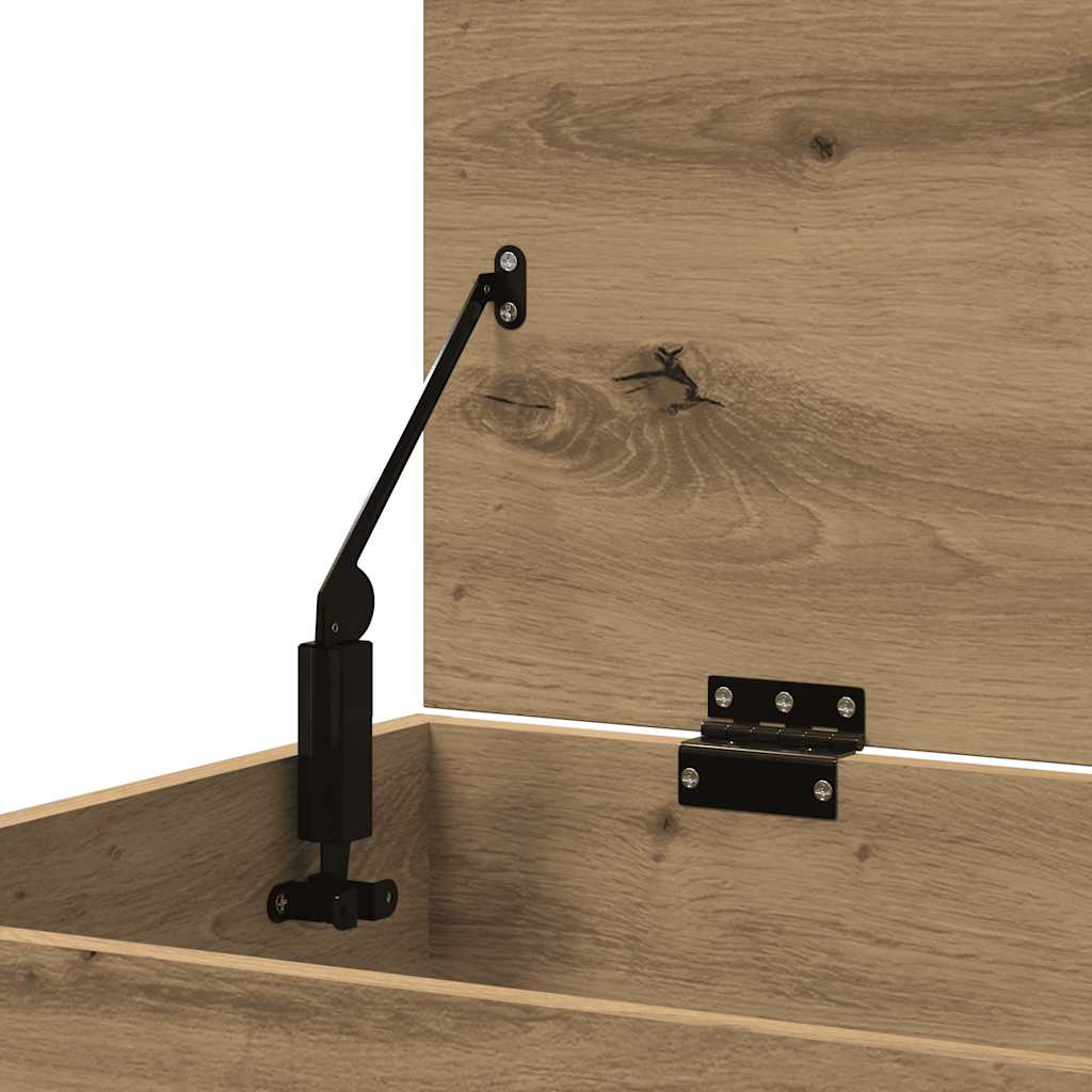 Coffre de rangement chêne artisanal 84x42x46 cm bois ingénierie - XIOS