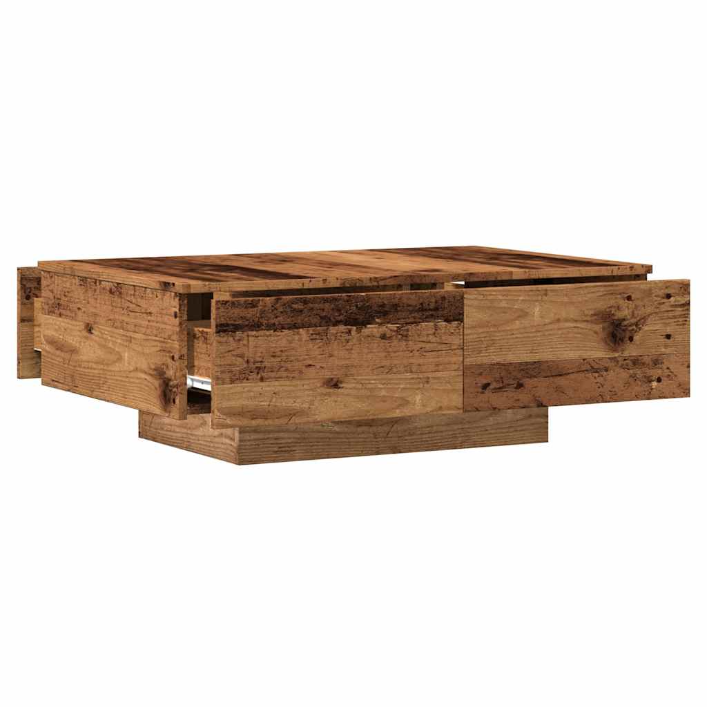Table basse vieux bois 90x60x31 cm bois d'ingénierie - XIOS