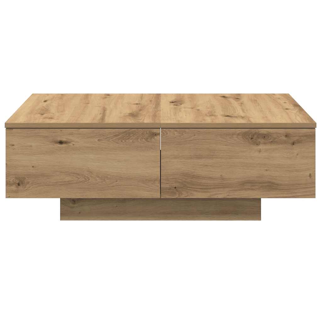 Table basse chêne artisanal 90x60x31 cm bois d'ingénierie - XIOS