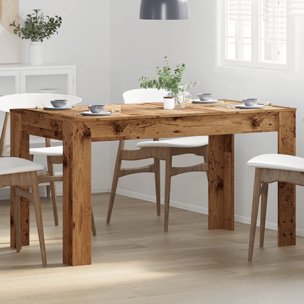 Table à manger vieux bois 140x74,5x76 cm bois d'ingénierie