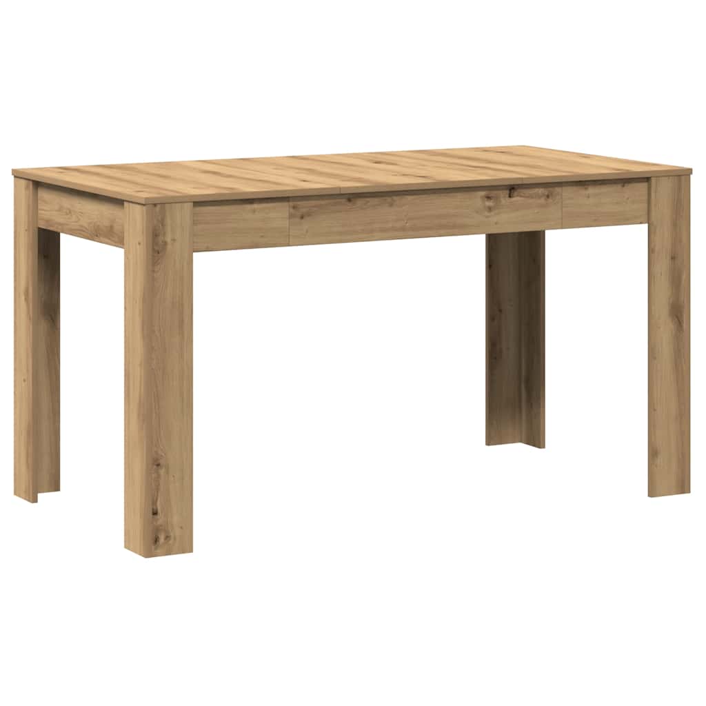Table à manger chêne artisanal 140x74,5x76 cm bois d'ingénierie