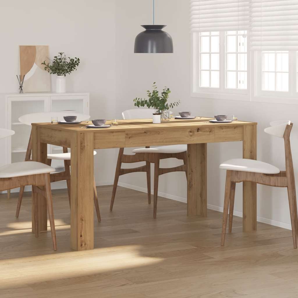 Table à manger chêne artisanal 140x74,5x76 cm bois d'ingénierie - XIOS