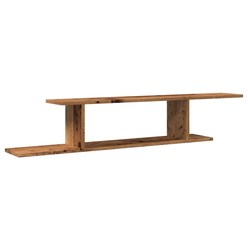 Étagère TV murale vieux bois 125x18x23 cm bois d'ingénierie - XIOS